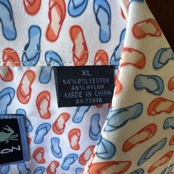 Charleston Threads Mens XL Button-Up Shirt Flip-Flop Shortsleeve - Picture 4 of 7